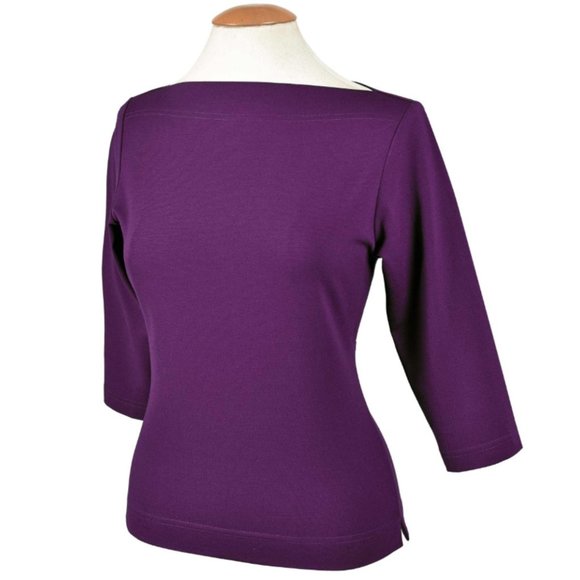 NWOT - Vivien of Holloway - Slash Neck Top - Purple Fleece - Picture 1 of 3
